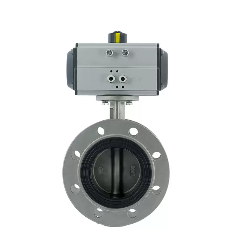 Pneumatic Stainless Steel Butterfly Valve with Flanged Ends